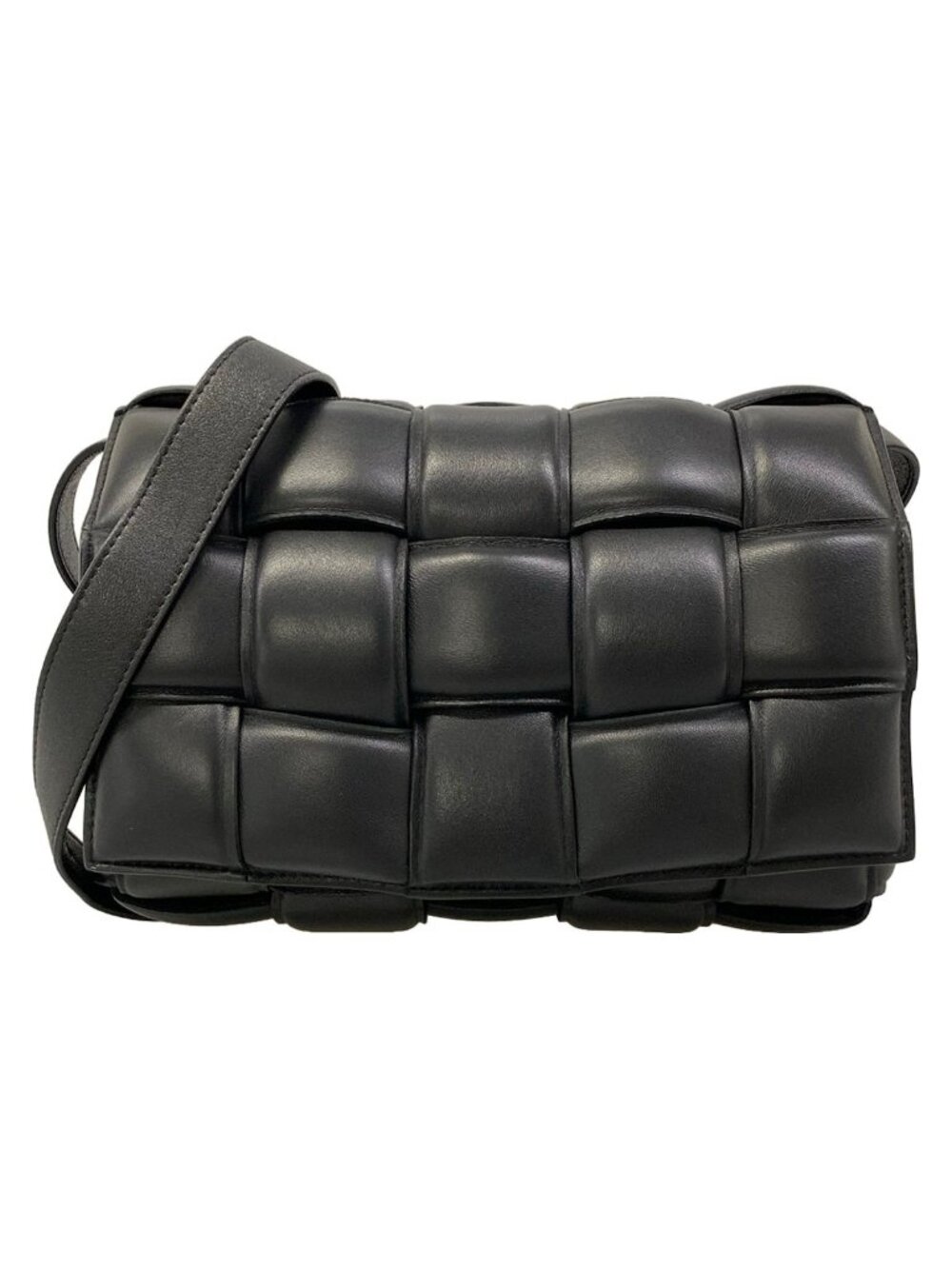 Bottega Veneta Shoulder Bag Padded Cassette Black Lambskin